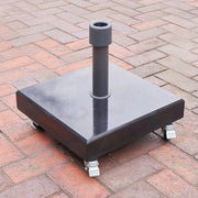 Rome Polished Black Granite 40 kg Wheeled Parasol Base   Nicholas John Interiors