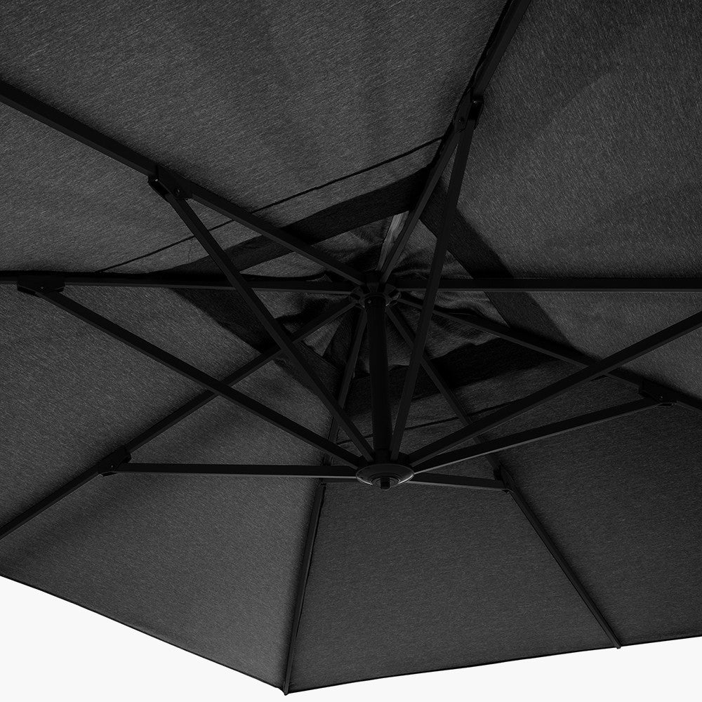 Icon Premium T1 4mx3m Rectangular Premium Faded Black Parasol Pacific Lifestyle