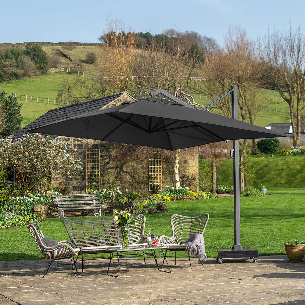 Icon Premium T1 4mx3m Rectangular Premium Faded Black Parasol Pacific Lifestyle