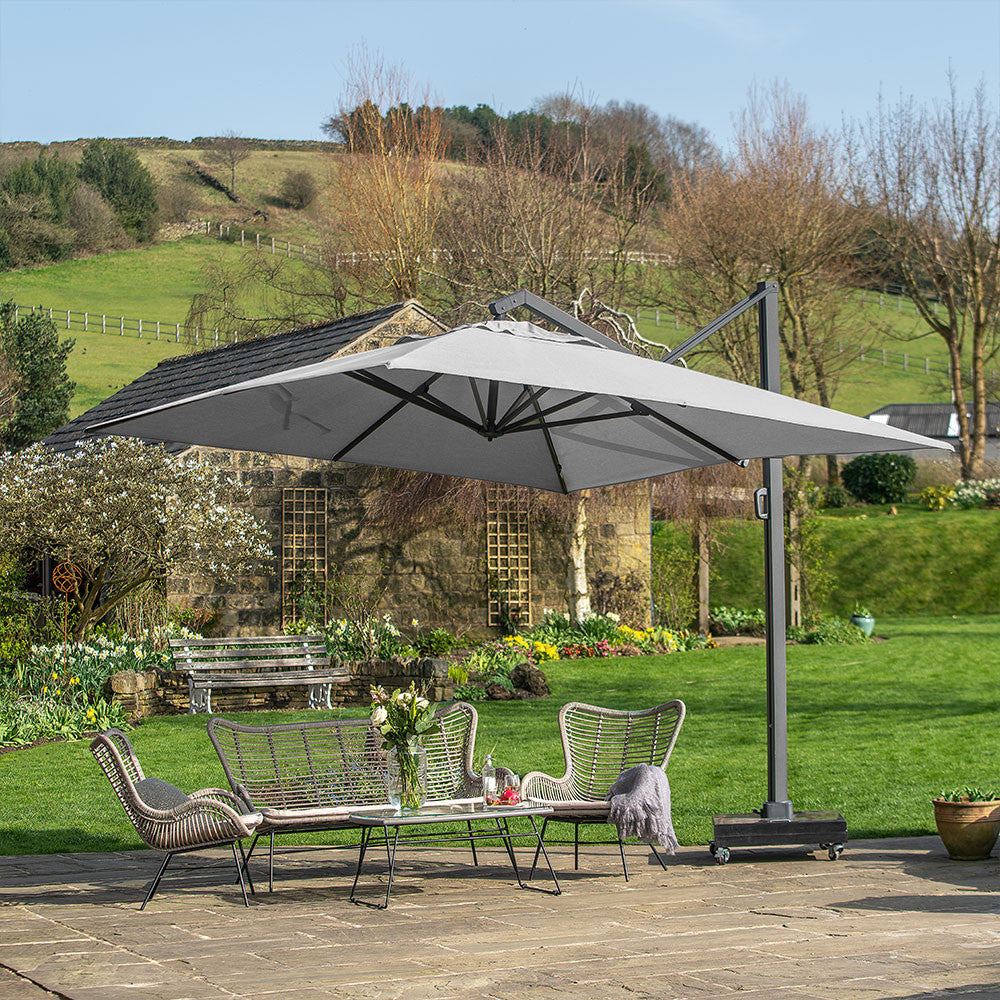 Icon Premium T1 4mx3m Rectangular Premium Manhattan Grey Parasol Pacific Lifestyle