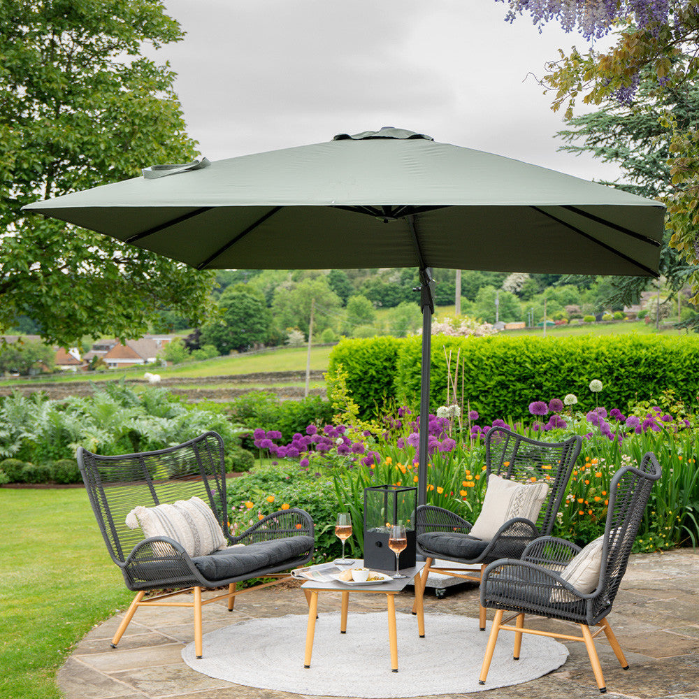 Challenger T2 3m Square Olive Free Arm Parasol Pacific Lifestyle