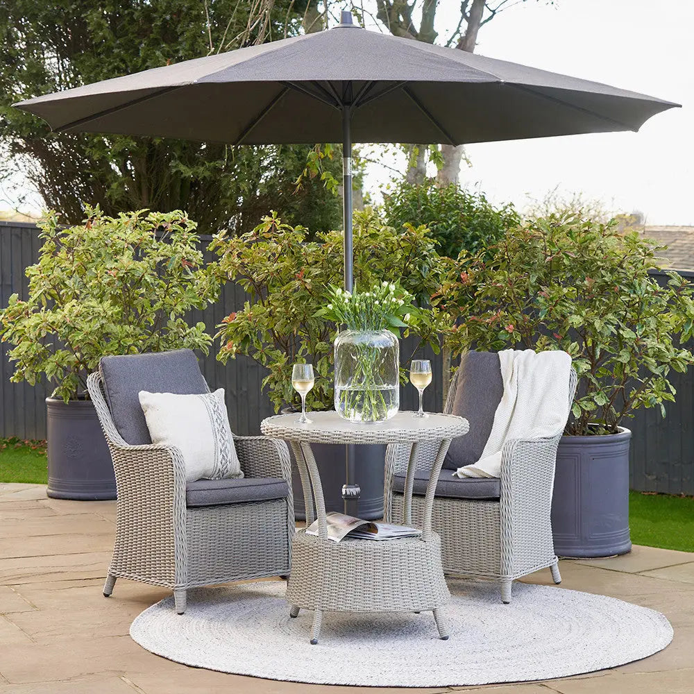 Riva Premium 3m Round Manhattan Grey Parasol  Nicholas John Interiors