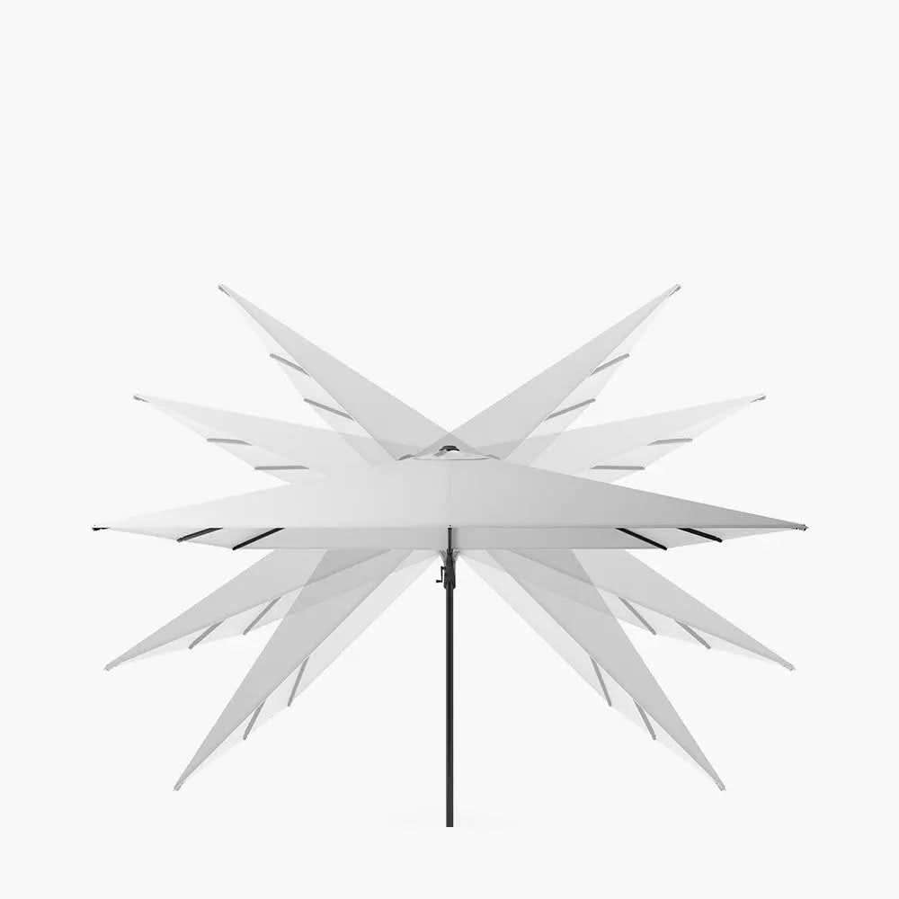 Glow Challenger T2 3m Square Premium Faded Black Free Arm Parasol  Nicholas John Interiors