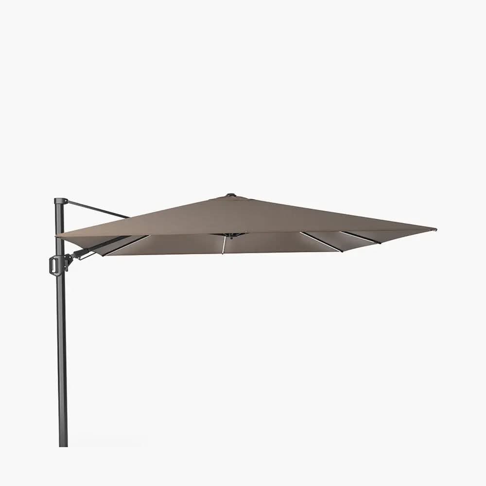 Glow Challenger T2 3m Square Premium Havana Taupe Free Arm Parasol  Nicholas John Interiors