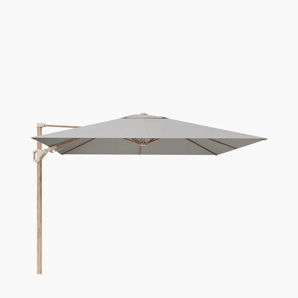 Challenger Teak T2 3m Square Premium Manhattan Grey Free Arm Parasol  Nicholas John Interiors