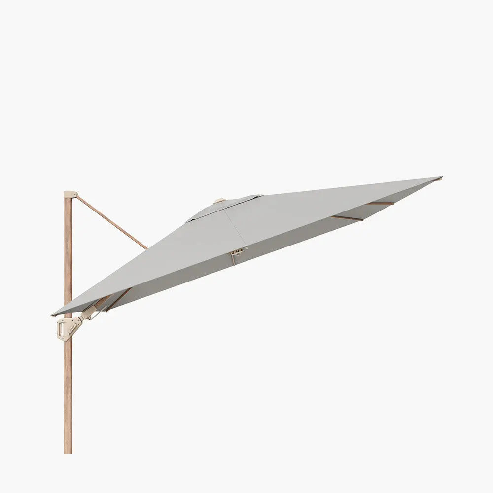 Challenger Teak T2 3m Square Premium Manhattan Grey Free Arm Parasol  Nicholas John Interiors