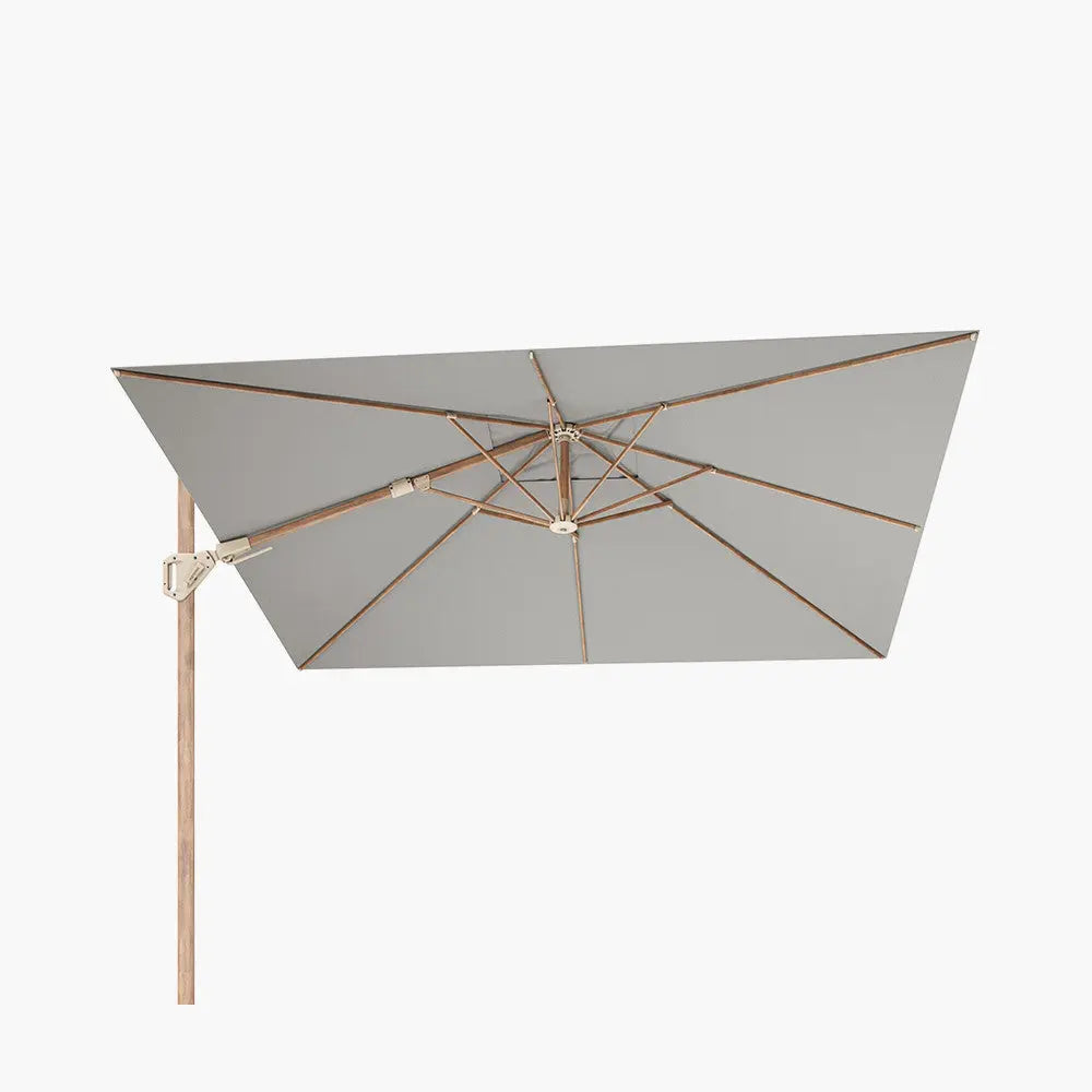 Challenger Teak T2 3m Square Premium Manhattan Grey Free Arm Parasol  Nicholas John Interiors