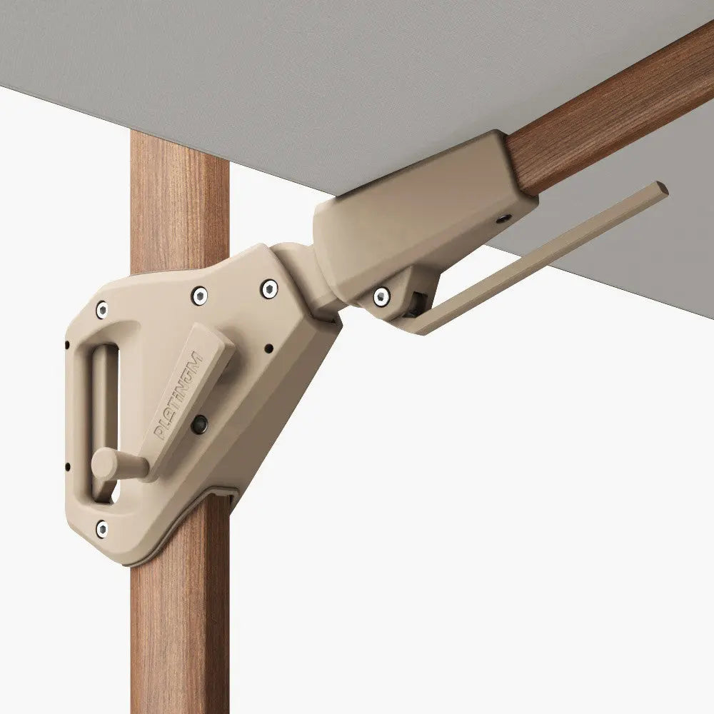 Challenger Teak T2 3m Square Premium Manhattan Grey Free Arm Parasol  Nicholas John Interiors