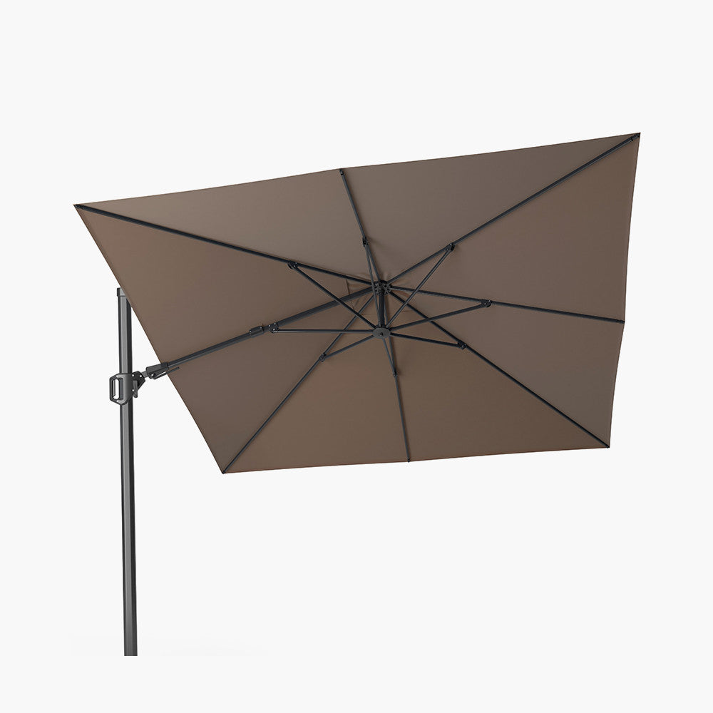 Challenger T2 3m Square Premium Havana Taupe Free Arm Parasol Pacific Lifestyle