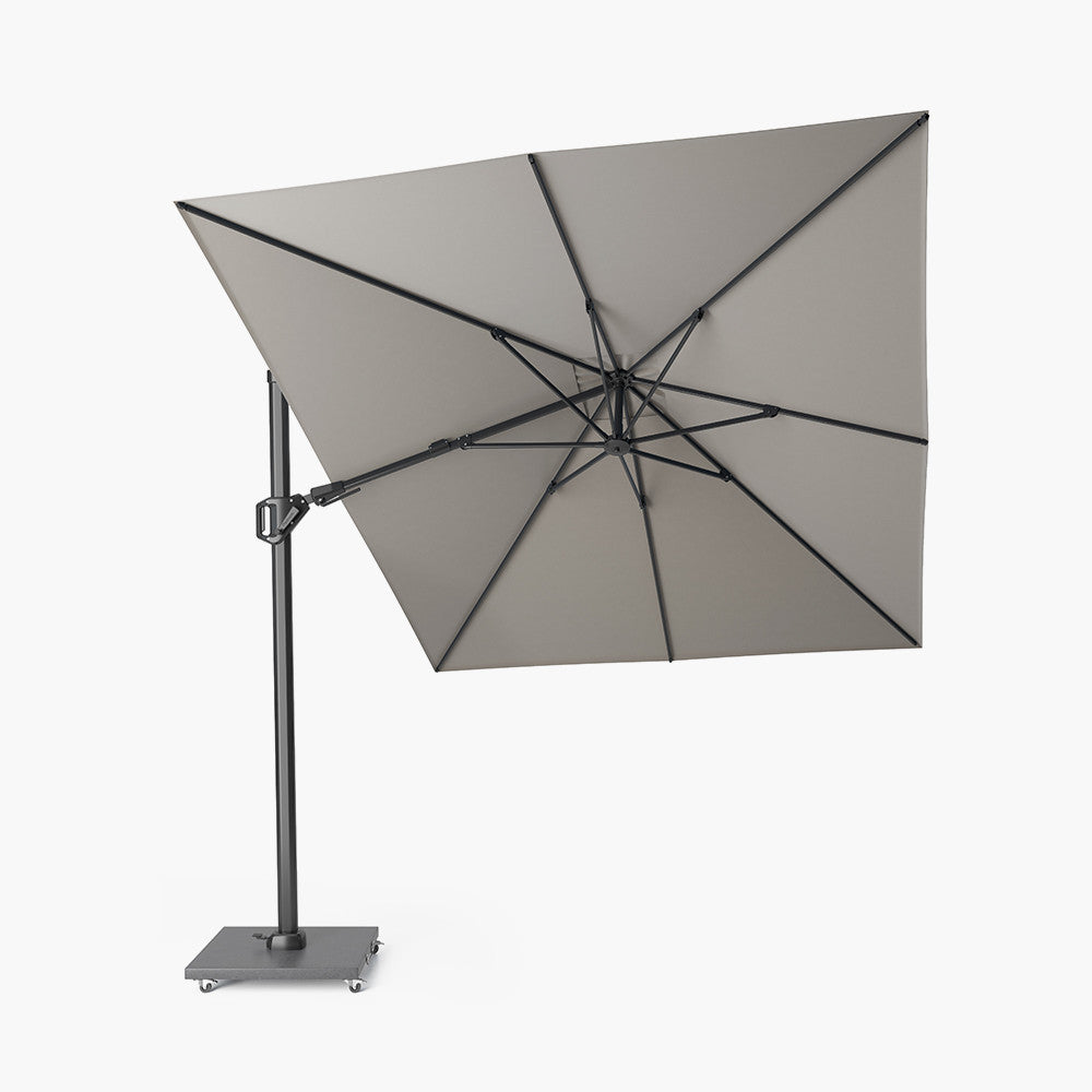 Challenger T2 3.5 x 2.6m Rectangular Premium Manhattan Grey Free Arm Parasol Pacific Lifestyle