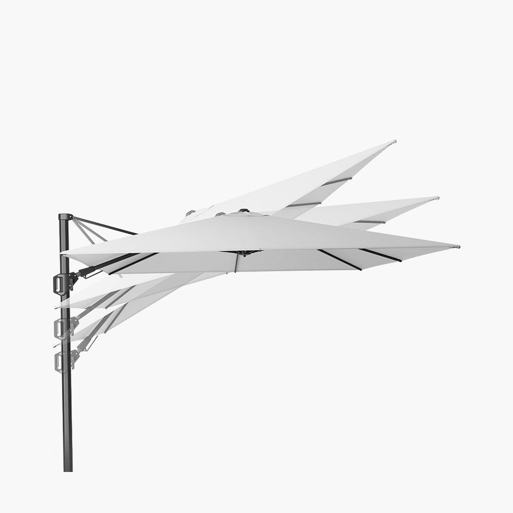 Challenger T2 3.5 x 2.6m Rectangular Premium Manhattan Grey Free Arm Parasol Pacific Lifestyle