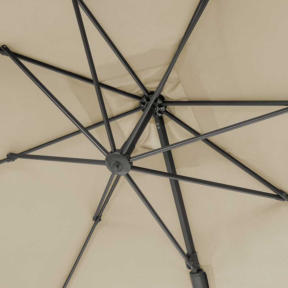 Voyager T2 2.7m Square Champagne Free Arm Parasol Pacific Lifestyle