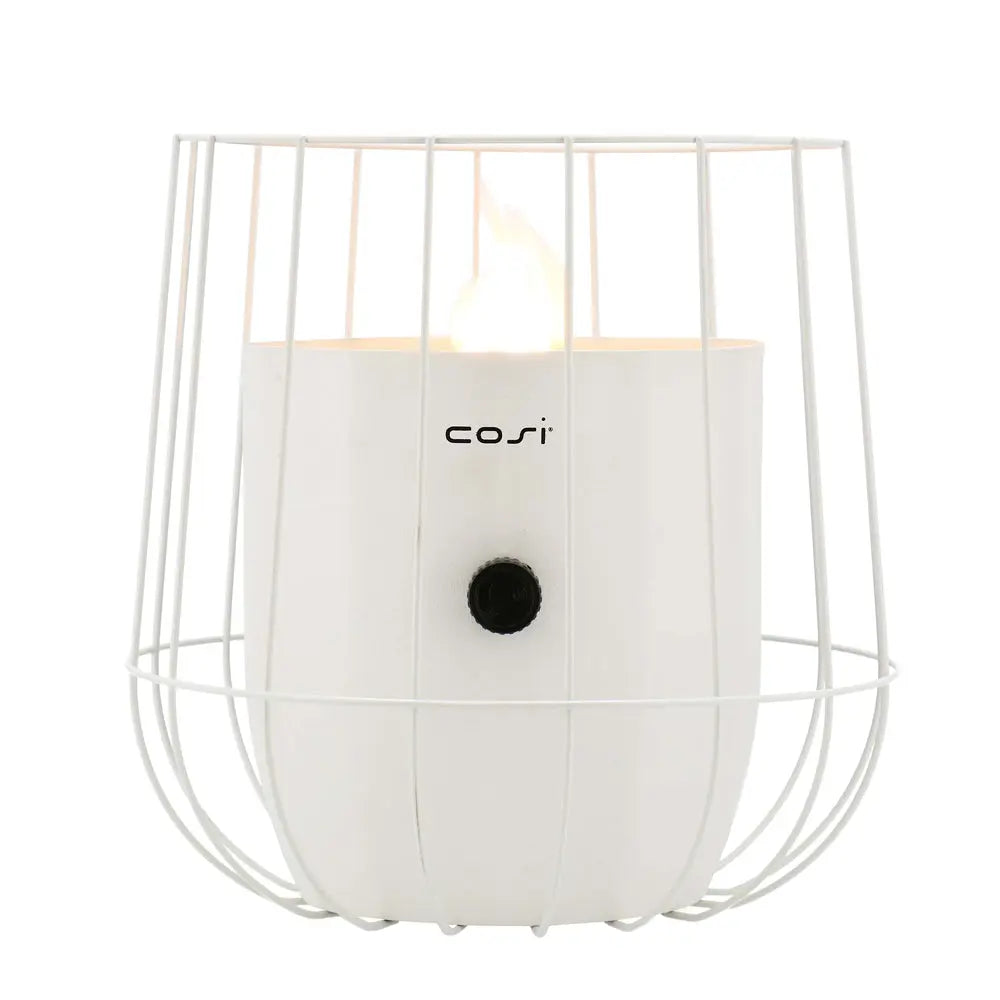 Cosiscoop Basket Fire Lantern - White  Nicholas John Interiors