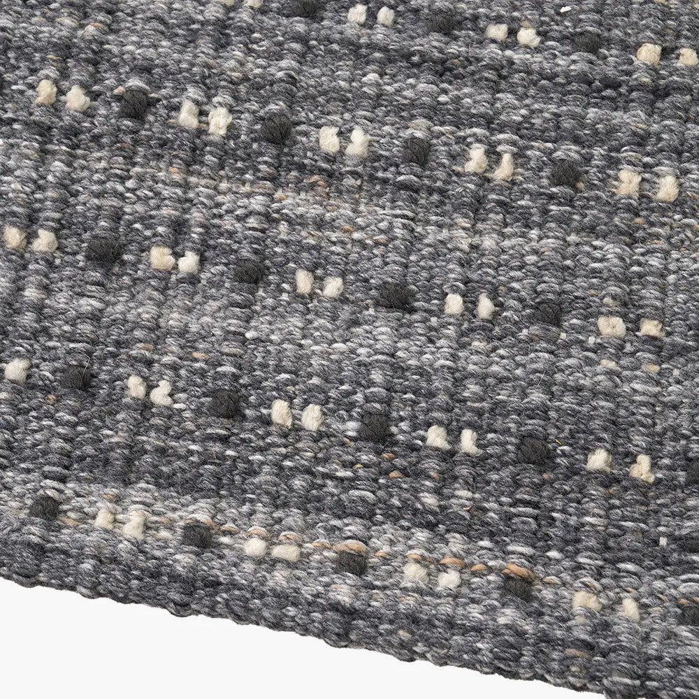 Indoor Outdoor Double Stitch Design Rug Large - Grey  Nicholas John Interiors