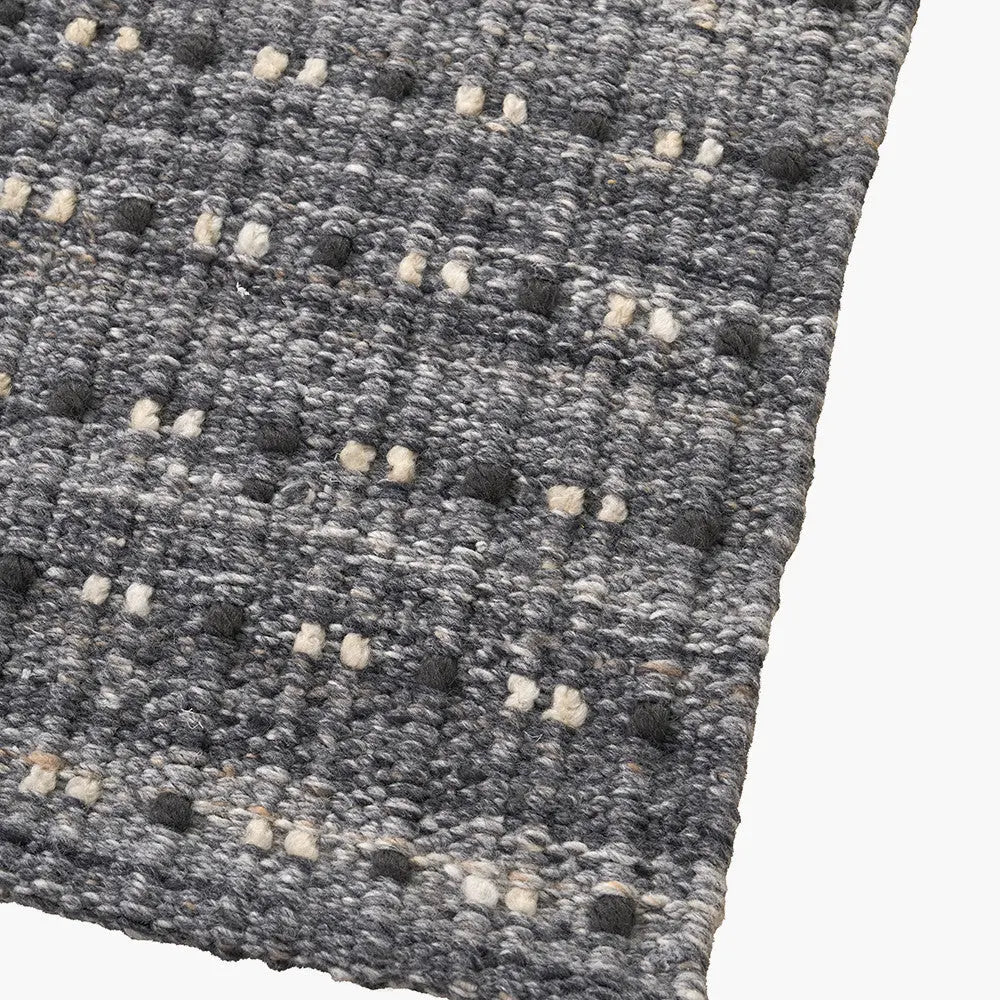 Indoor Outdoor Double Stitch Design Rug Large - Grey  Nicholas John Interiors