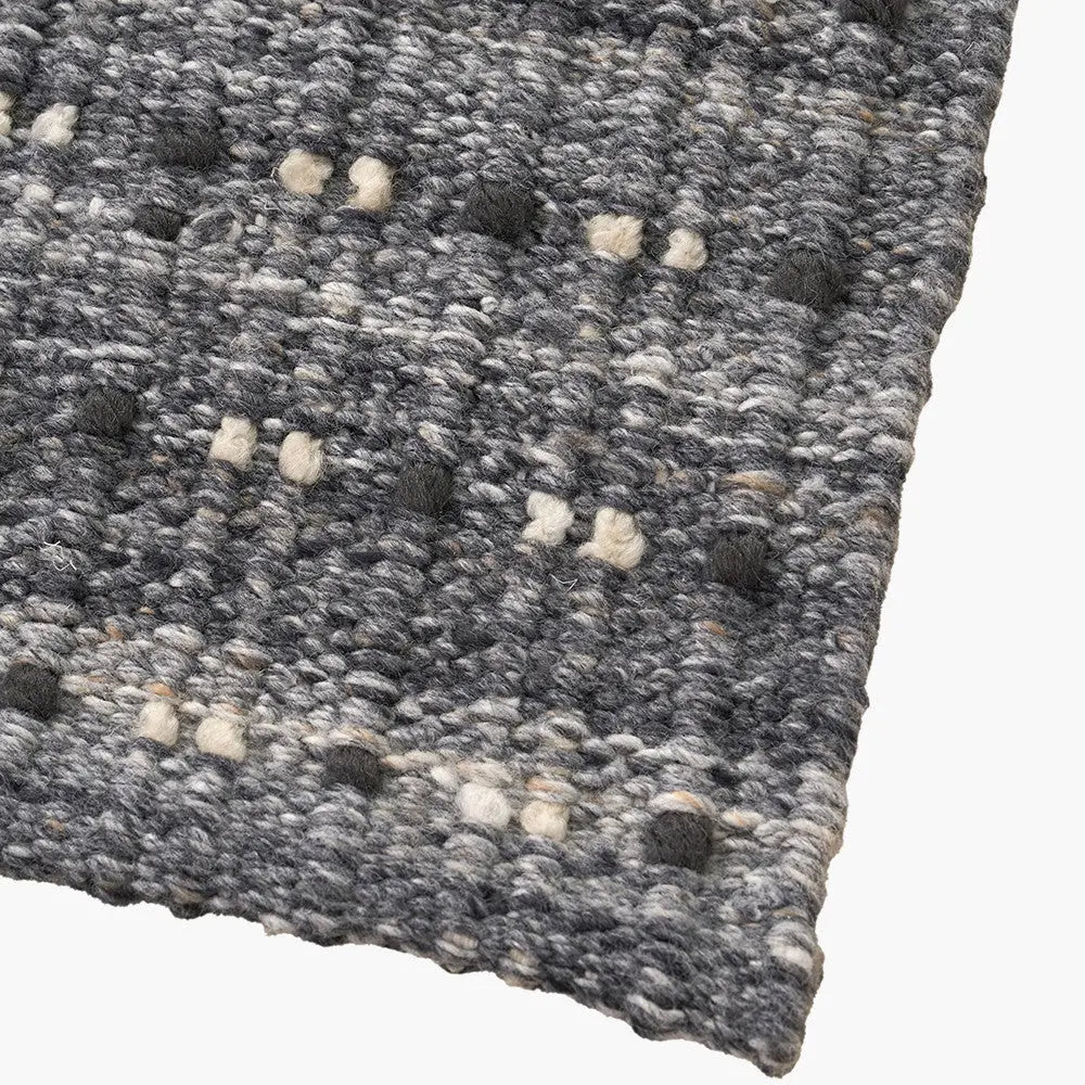 Indoor Outdoor Double Stitch Design Rug Large - Grey  Nicholas John Interiors