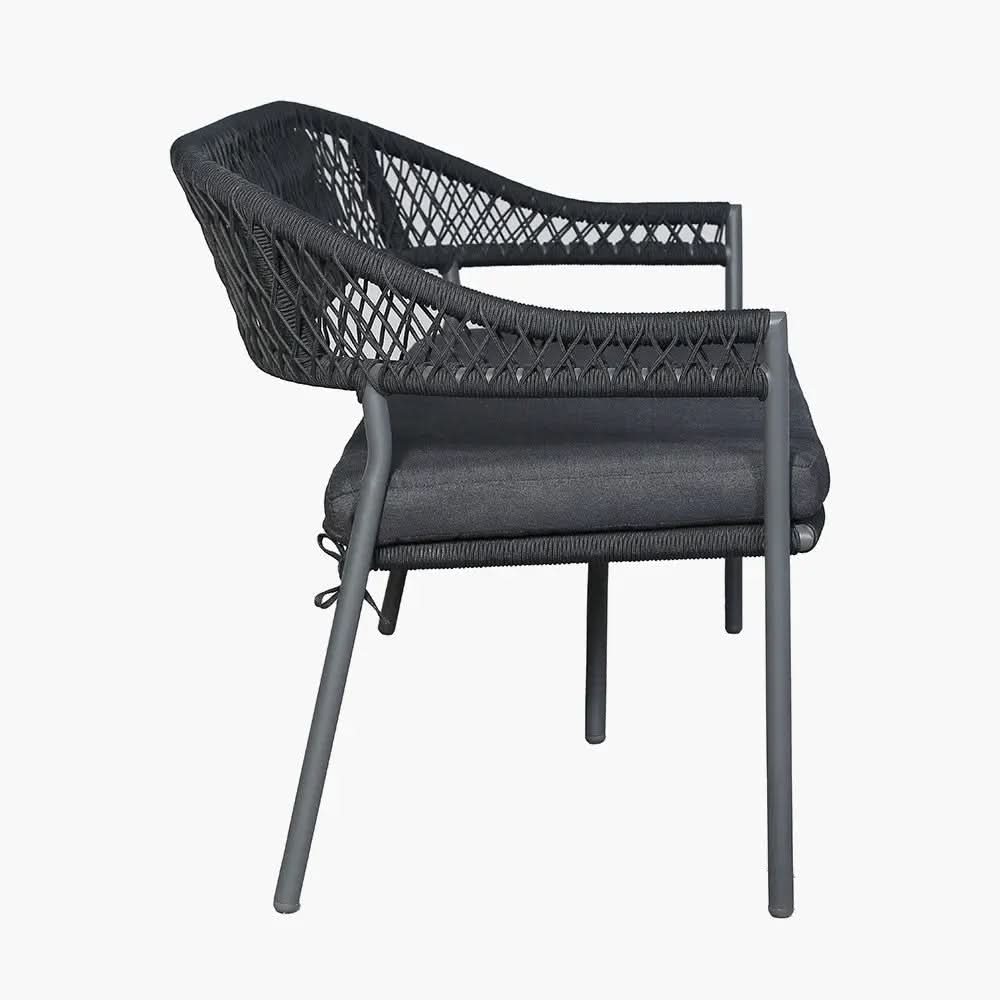 Bazel Outdoor Seating Set in Teak & Black - Pacific Lifestyle  Nicholas John Interiors