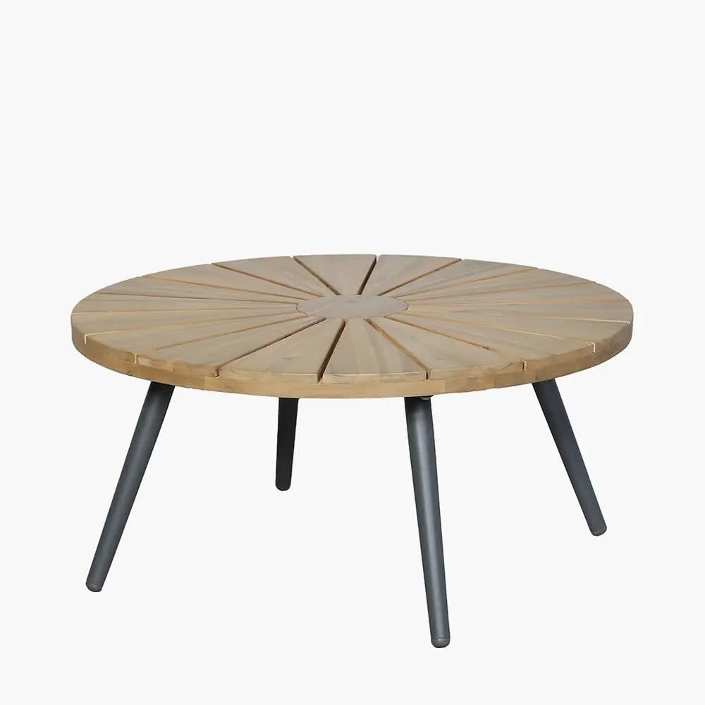 Bazel Outdoor Seating Set in Teak & Black - Pacific Lifestyle  Nicholas John Interiors