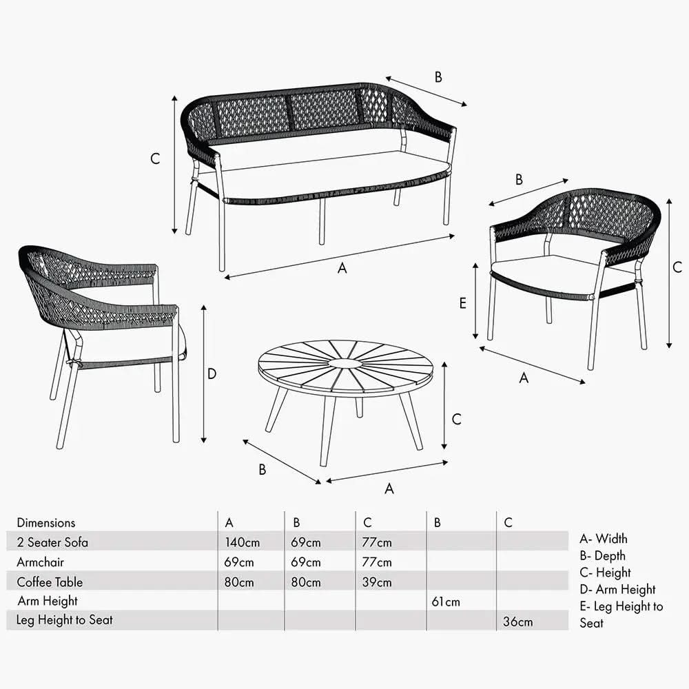 Bazel Outdoor Seating Set in Teak & Black - Pacific Lifestyle  Nicholas John Interiors