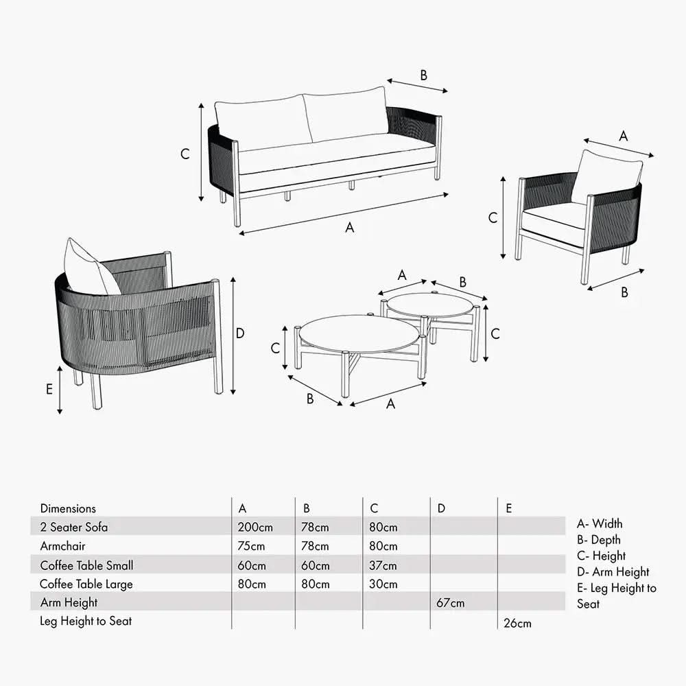 Marche Outdoor Seating Set in Light Acacia Wood Pacific Lifestyle