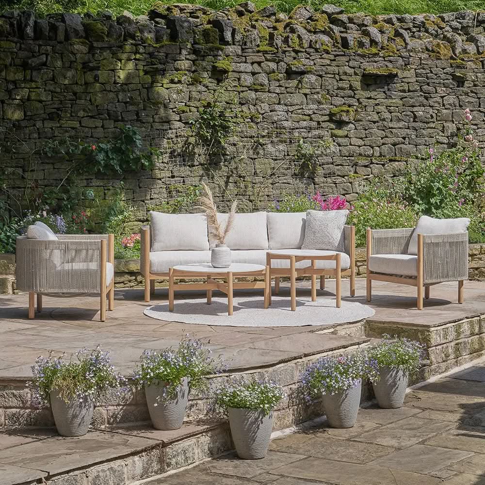 Marche Outdoor Seating Set in Light Acacia Wood Pacific Lifestyle