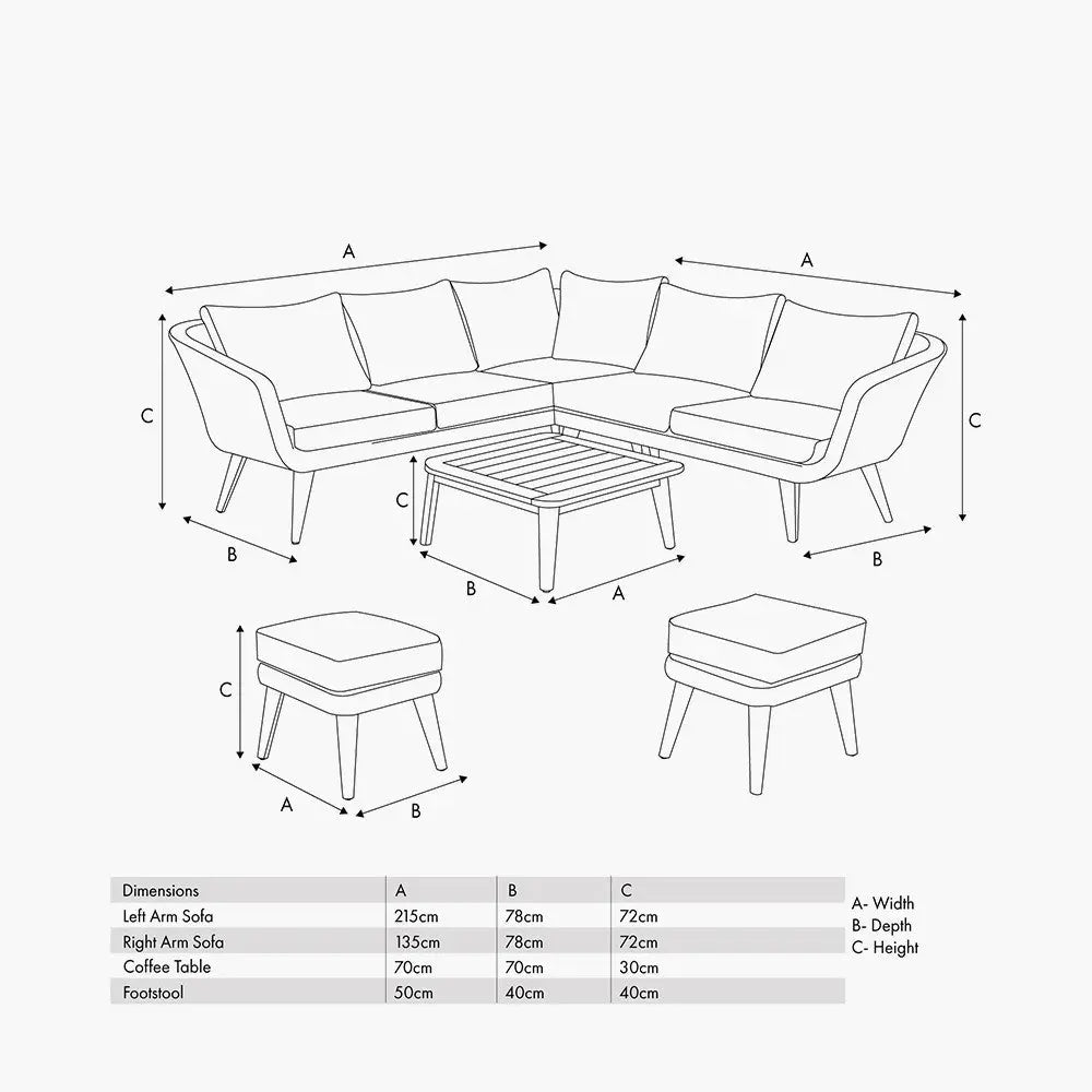 Cabon Outdoor Corner Seating Set - Pacific Lifestyle  Nicholas John Interiors
