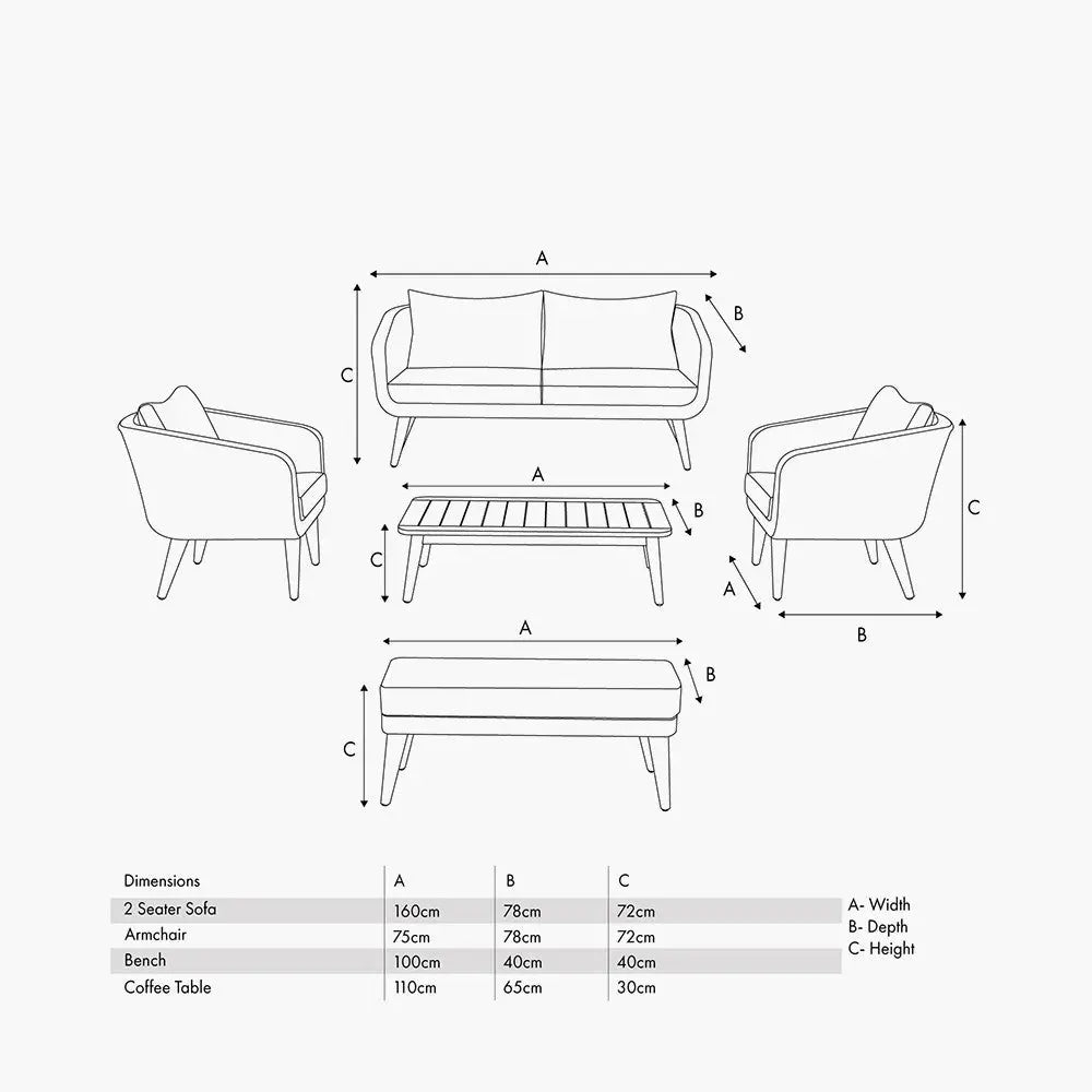 Cabon Outdoor Seating Set - Pacific Lifestyle  Nicholas John Interiors