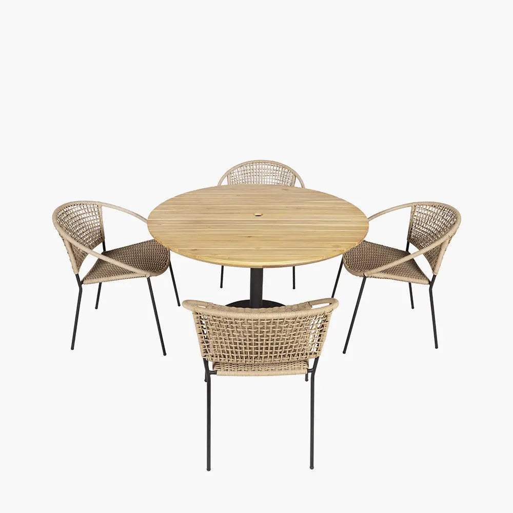 Dakota Natural Wheat Outdoor 4 Seater Dining Set  Nicholas John Interiors