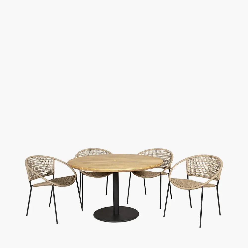 Dakota Natural Wheat Outdoor 4 Seater Dining Set  Nicholas John Interiors