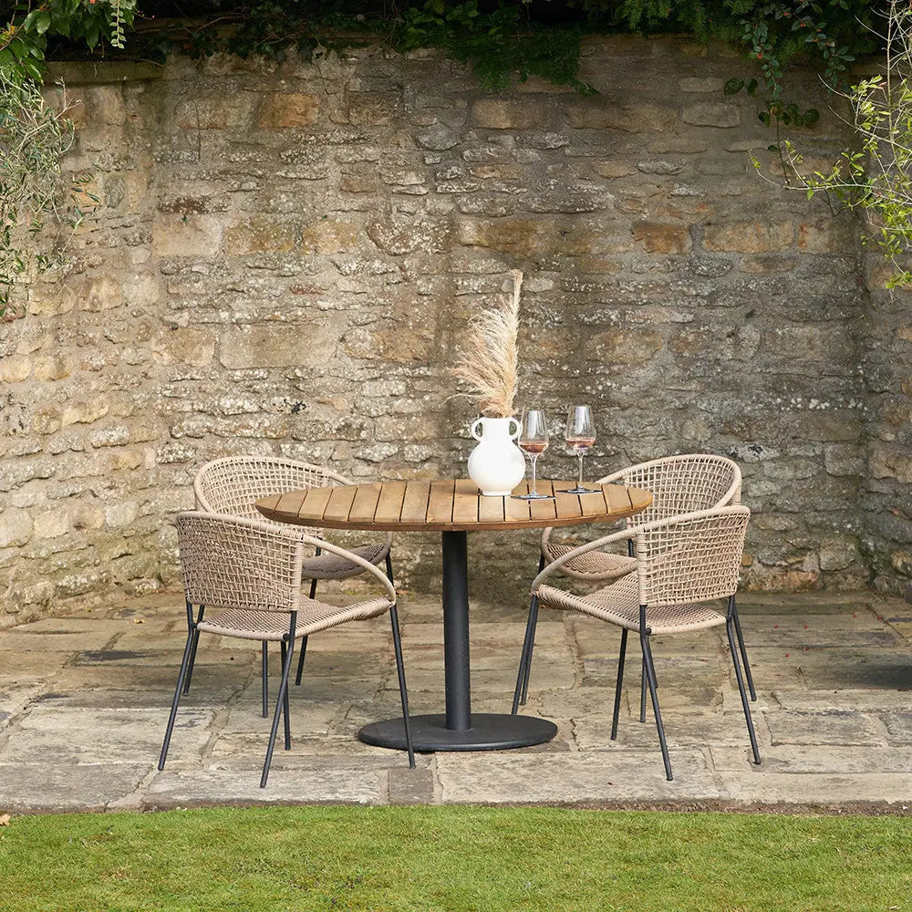 Dakota Natural Wheat Outdoor 4 Seater Dining Set  Nicholas John Interiors