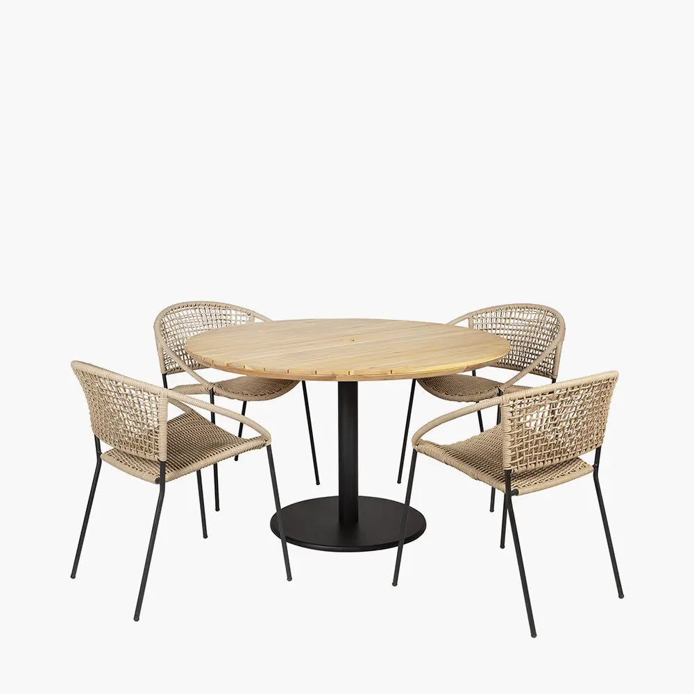 Dakota Natural Wheat Outdoor 4 Seater Dining Set  Nicholas John Interiors