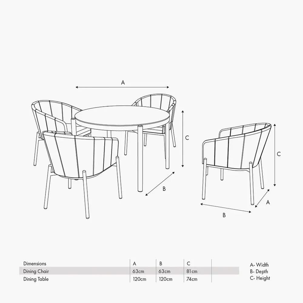 Nevada Putty Outdoor 4 Seater Round Dining Set - Pacific Lifestyle  Nicholas John Interiors