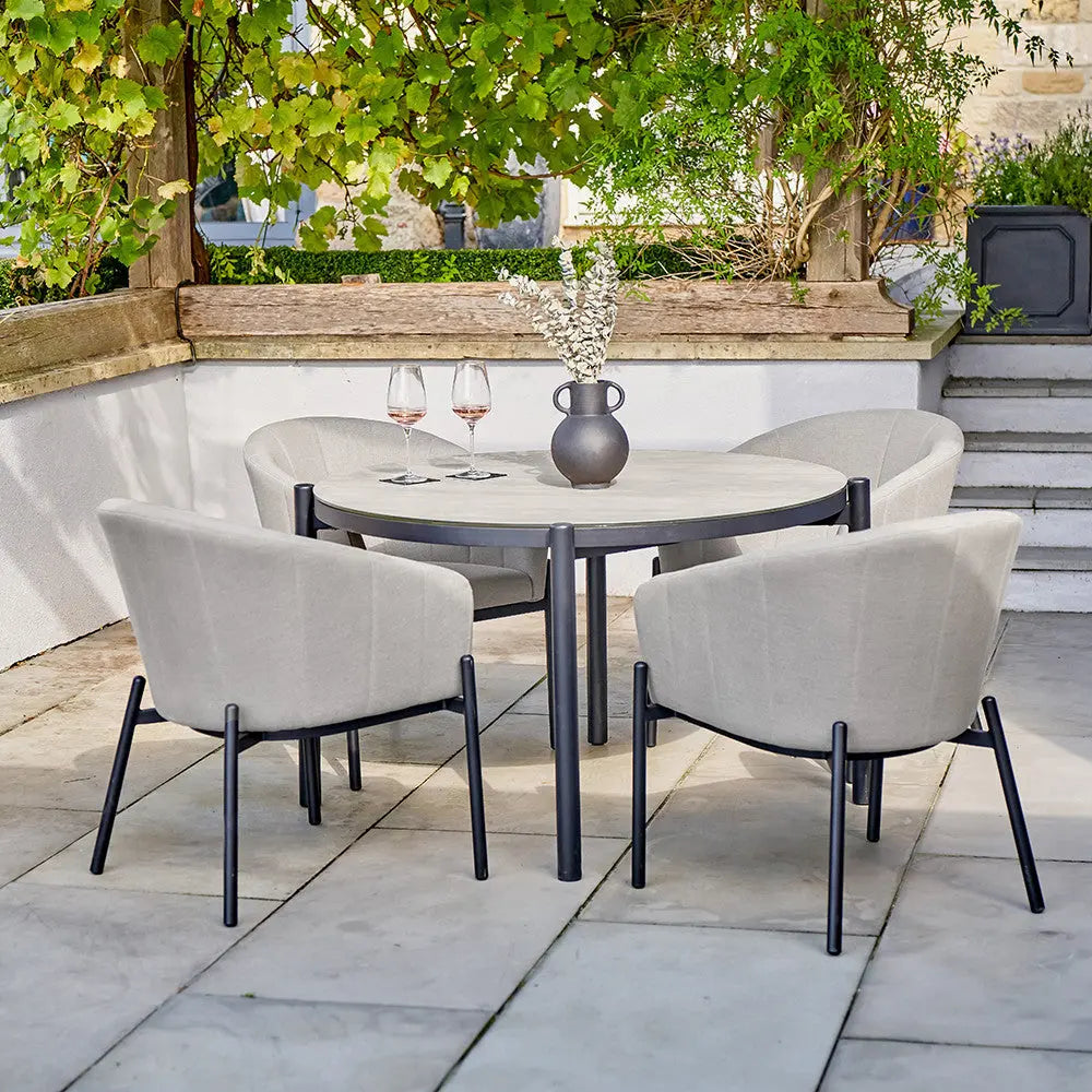 Nevada Putty Outdoor 4 Seater Round Dining Set - Pacific Lifestyle  Nicholas John Interiors