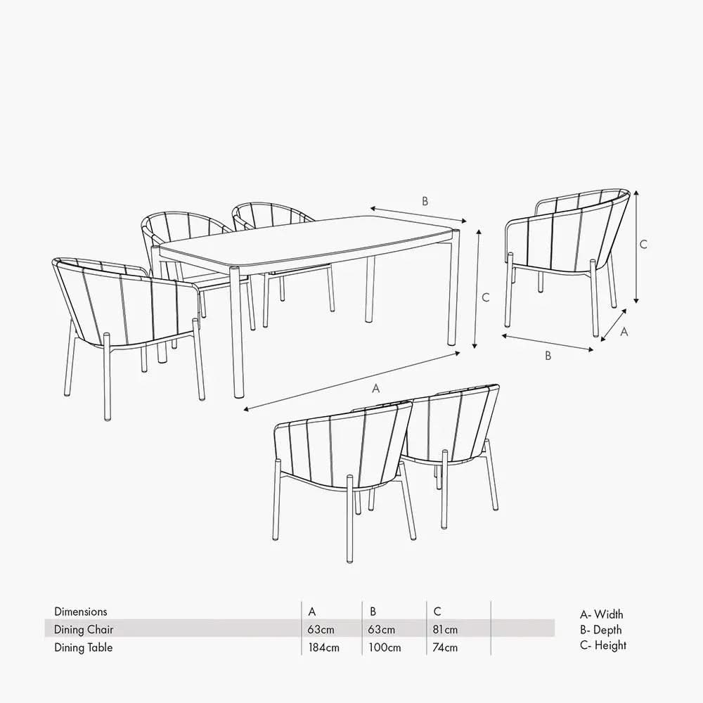 Nevada Putty Outdoor 6 Seater Dining Set - Pacific Lifestyle  Nicholas John Interiors