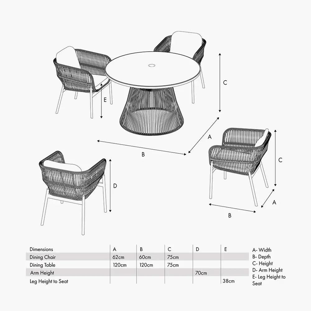 Martic Outdoor 4 Seater Dining Set in Light Acacia Wood - Pacific Lifestyle  Nicholas John Interiors