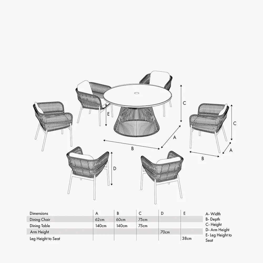 Martic Outdoor 6 Seater Dining Set in Light Acacia Wood - Pacific Lifestyle  Nicholas John Interiors