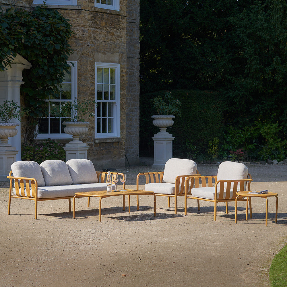 Valletta Outdoor Seating Set in Turmeric & Cream - Pacific Lifestyle