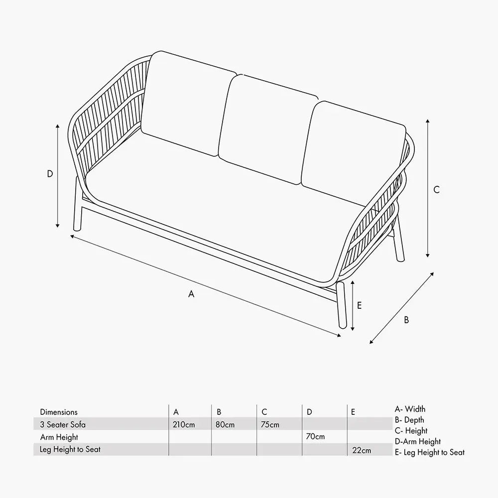 Martic Outdoor 3 Seater Sofa - Pacific Lifestyle  Nicholas John Interiors