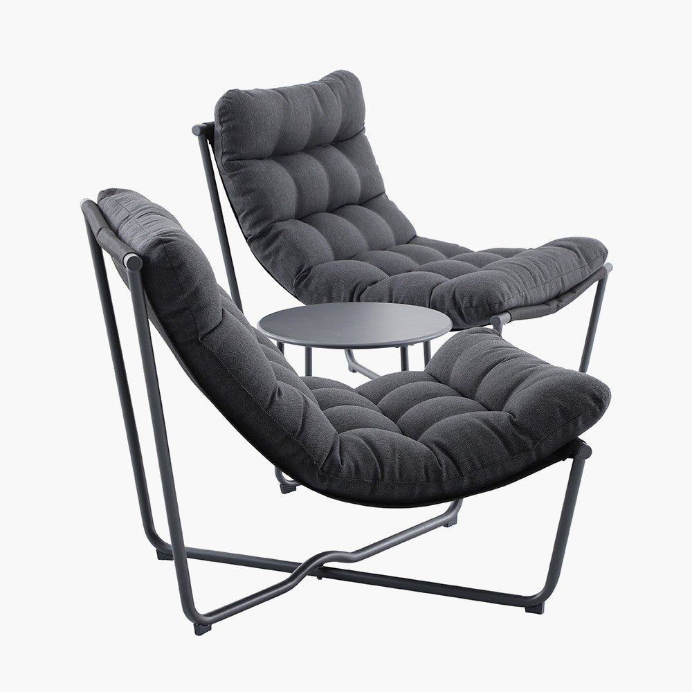 Clermont Anthracite Outdoor Lounging Set