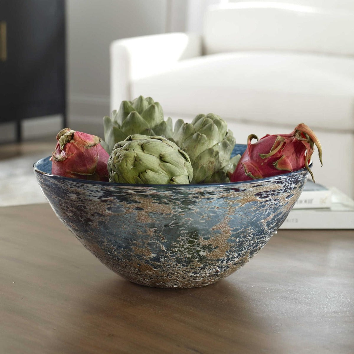 Uttermost Genovesa Aqua Glass Bowl