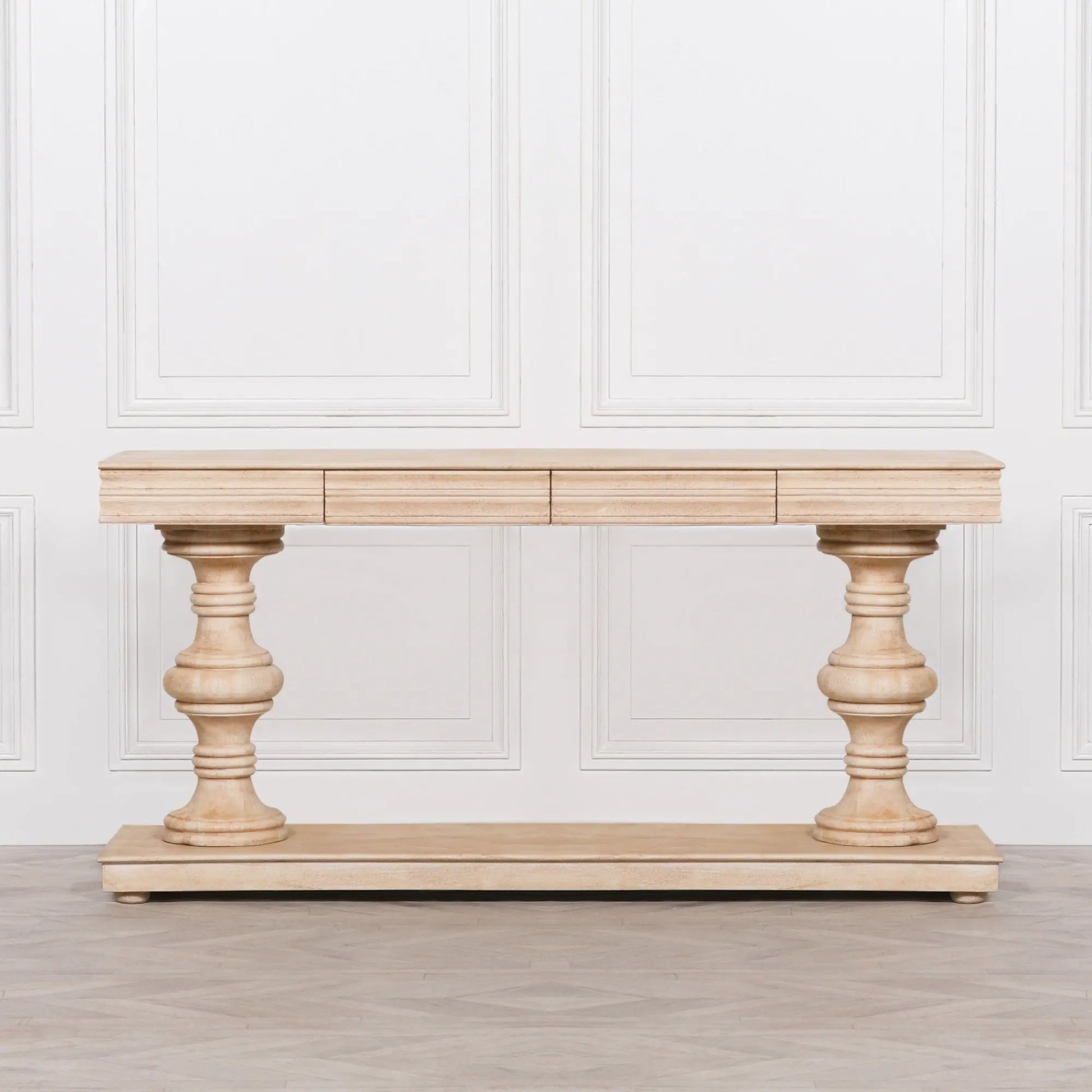 180cm Wooden Console Table with Drawers   Nicholas John Interiors
