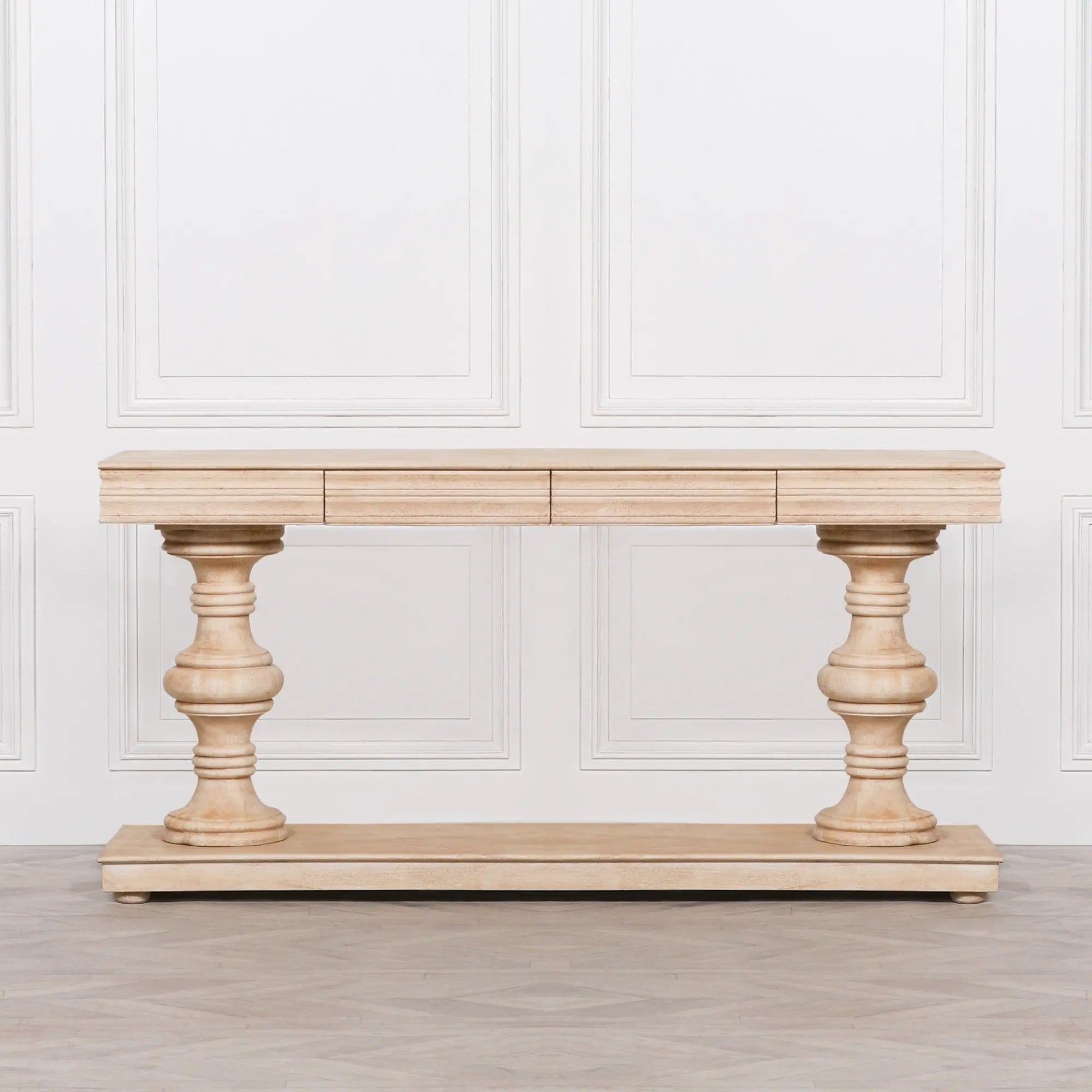 180cm Wooden Console Table with Drawers   Nicholas John Interiors