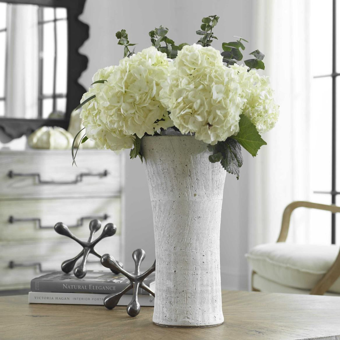 Uttermost Floreana Tall White Vase