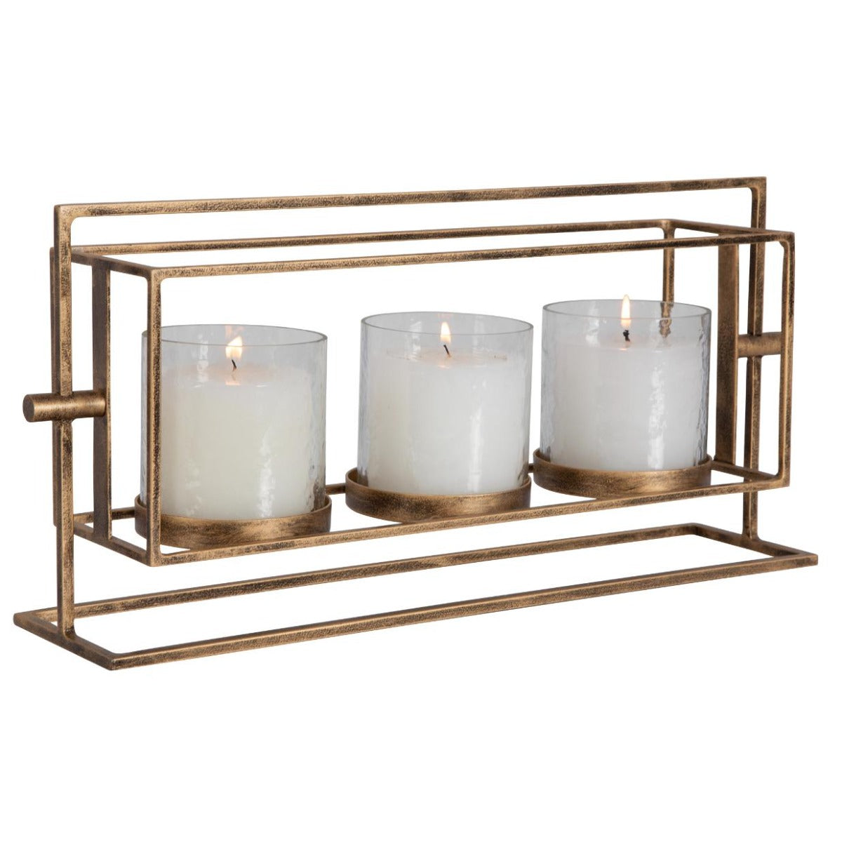  Wenman Gold Triple Candleholder