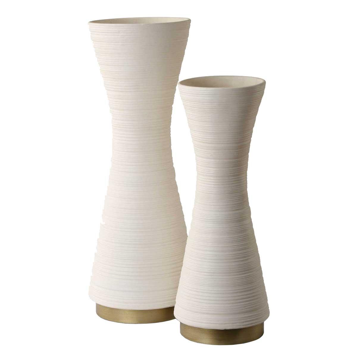 Ridgeline White Vases, Set of 2