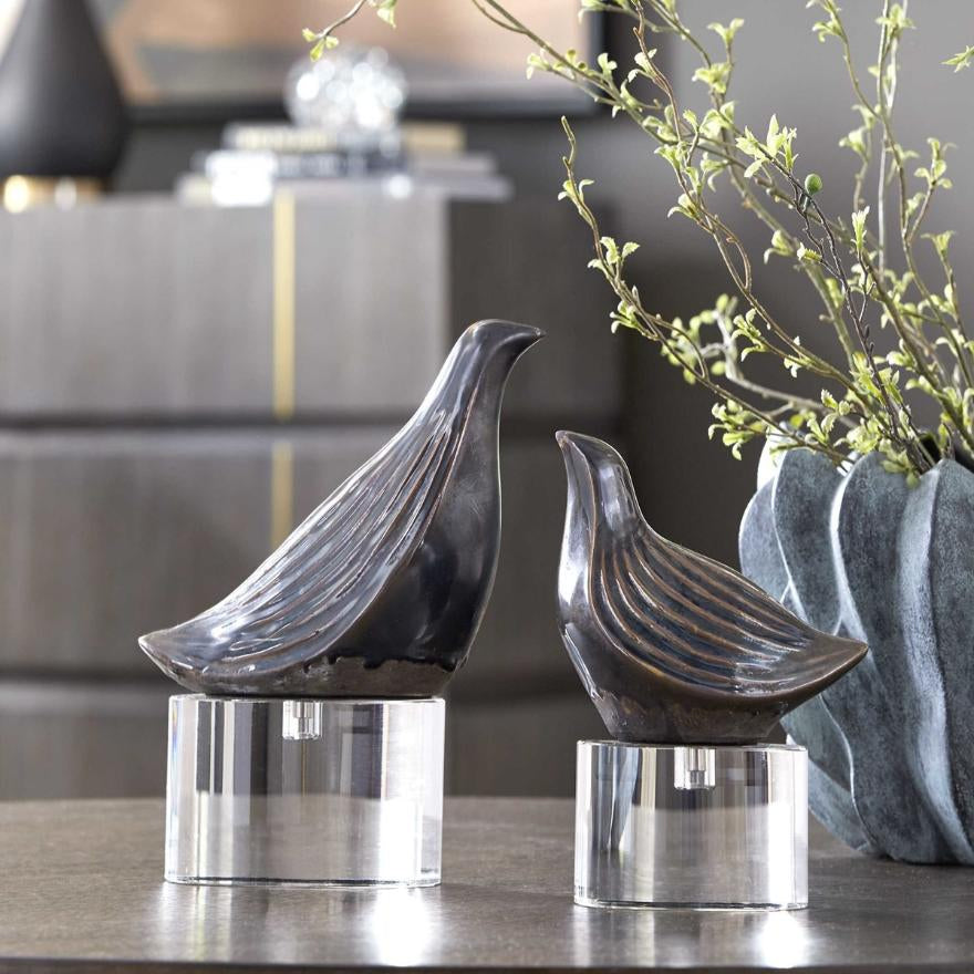 Uttermost Nesting Bird Gray Sculptures, Set of 2
