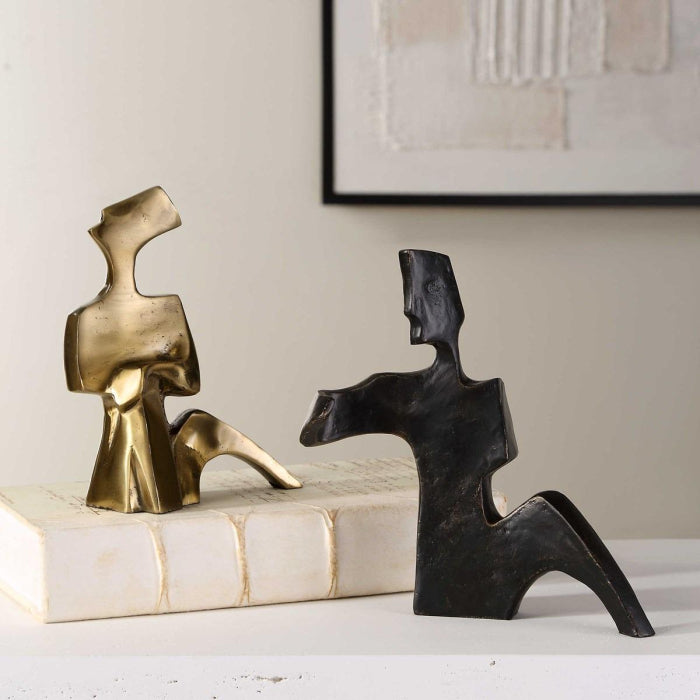 Uttermost Affection Bronze Gold Sculpture, Set of 2
