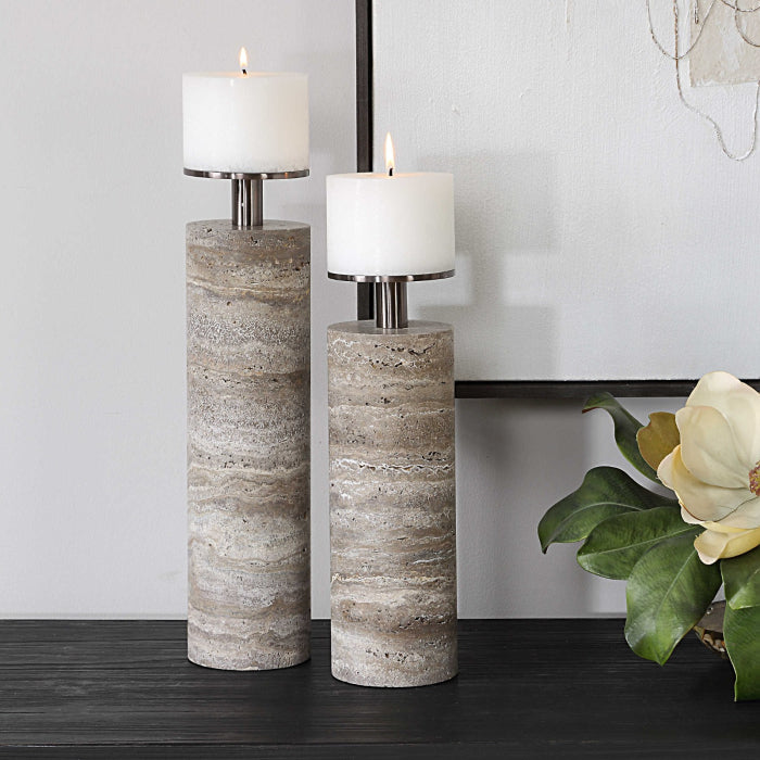Uttermost Shadowstone Candleholders - Set of 2