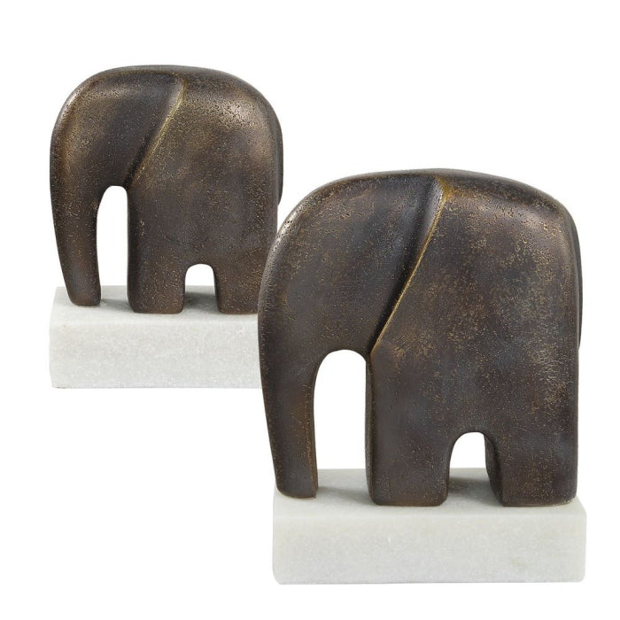 Uttermost Timeless Tusk Elephant Sculptures in Bronze - Set of 2