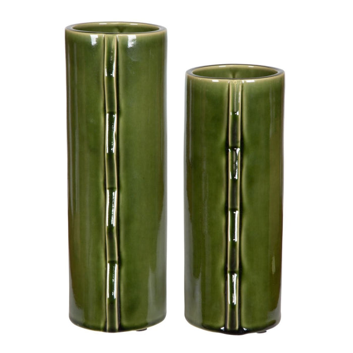 Uttermost Meander Indoor-Outdoor Green Vases, Set of 2